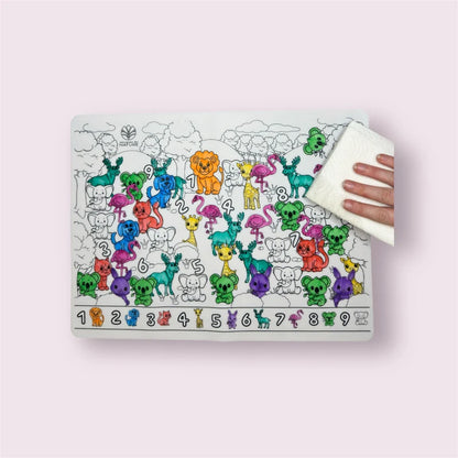 Nourish By Nature - Reusable Colouring Mat - Aussie Animal - A3 Silicone