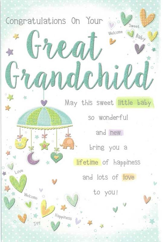 Congratulations On Birth of Great Grandchild - Card Elegance