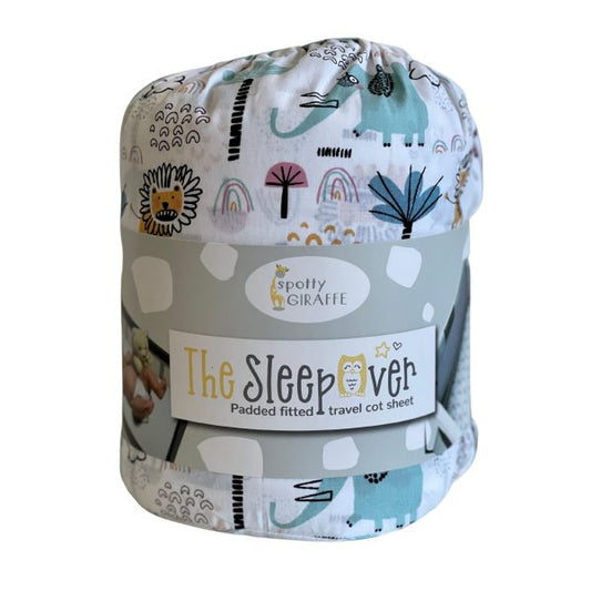Spotty Giraffe - The Sleepover Padded Fitted Cot Sheet