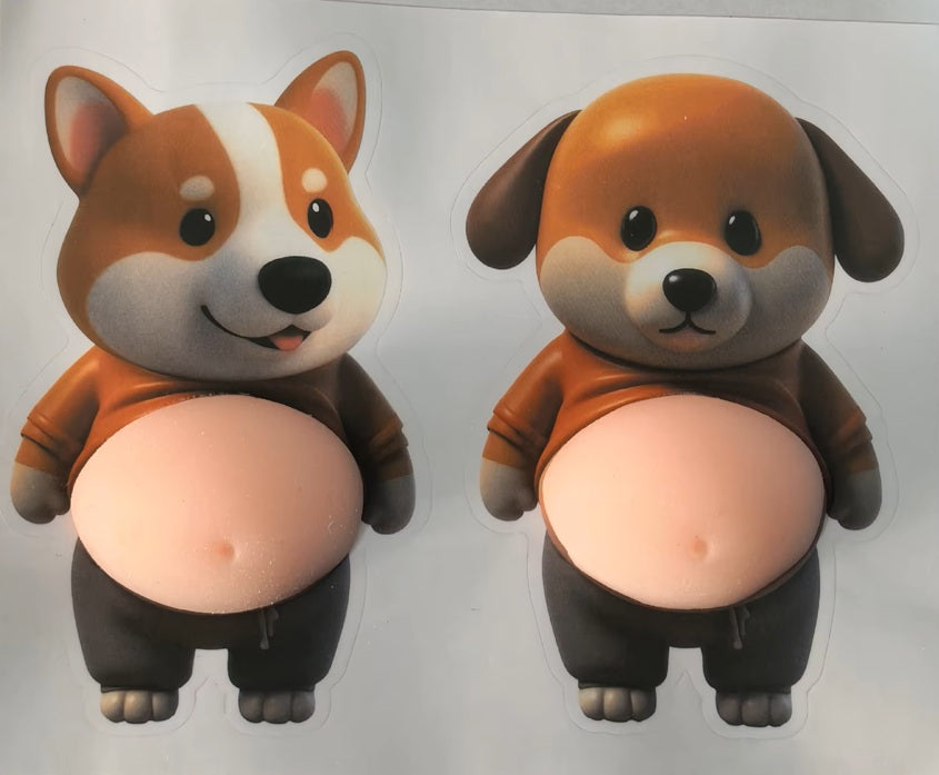Sensory Reusable Sticker - Silicon Fat belly