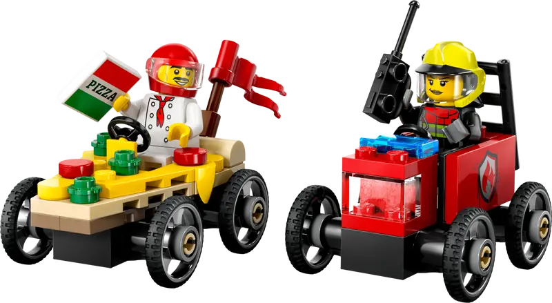 Lego City - Pizza vs Fire Truck Race Car Pack 60458