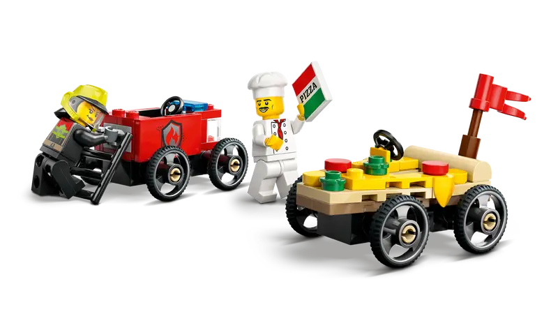 Lego City - Pizza vs Fire Truck Race Car Pack 60458