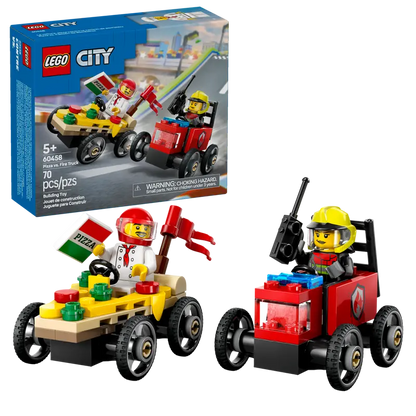 Lego City - Pizza vs Fire Truck Race Car Pack 60458
