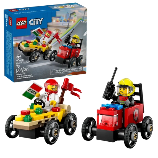 Lego City - Pizza vs Fire Truck Race Car Pack 60458