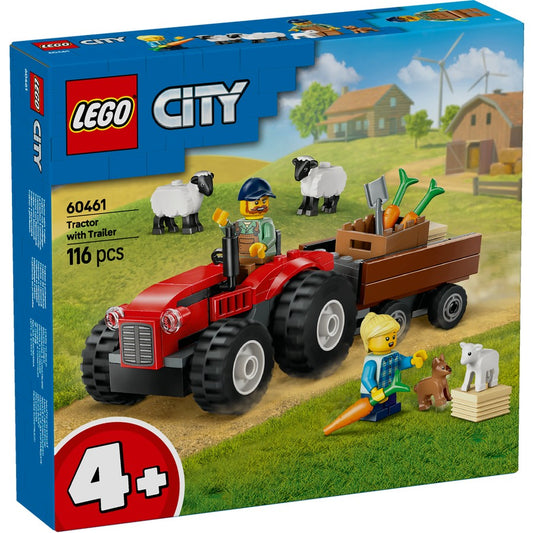 Lego City - Red Farm Tractor with Trailer & Sheep 60461