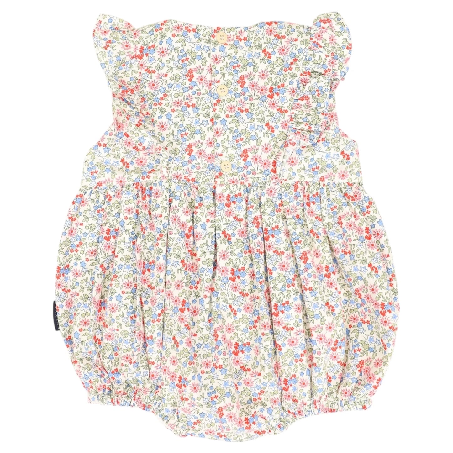 Korango - Cotton Floral Frill Smocked Sunsuit - Red Floral