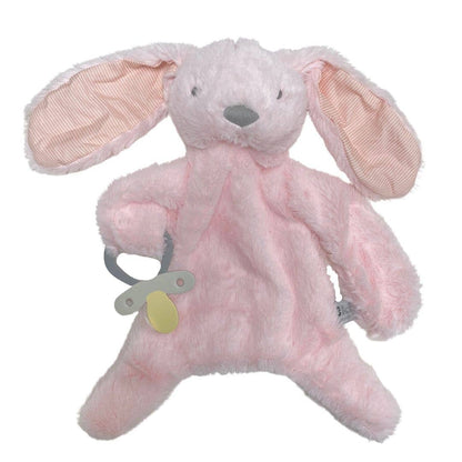 Es Kids - Bunny Comforter with Dummy Holder Pink Stripe 30cm