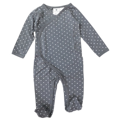 Korango - Organic Cotton Long Sleeve Romper Charcoal Spot