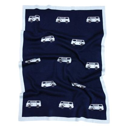 Korango - Kombi Van Knit Blanket Navy