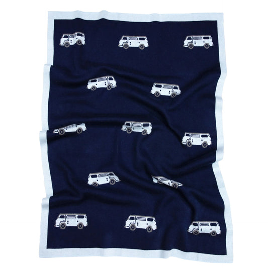 Korango - Kombi Van Knit Blanket Navy