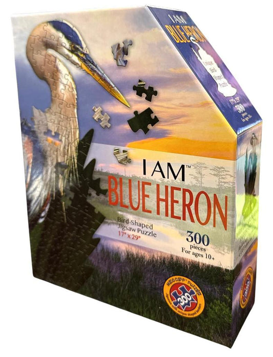 I Am Blue Heron - Bird Shaped Puzzle - 300pc
