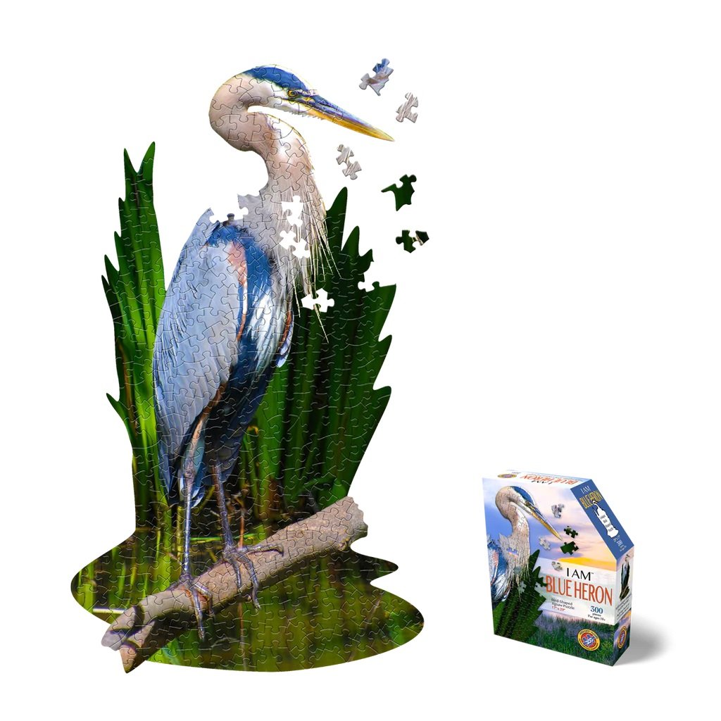 I Am Blue Heron - Bird Shaped Puzzle - 300pc
