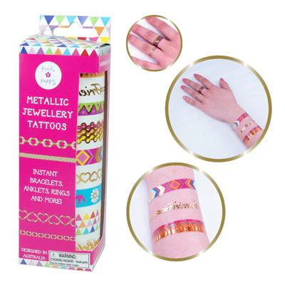 Pink Poppy - Metallic Jewellery Tattoo
