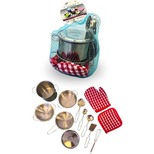 Stainless Steel Kitchen Cooking Set - Pretend Play