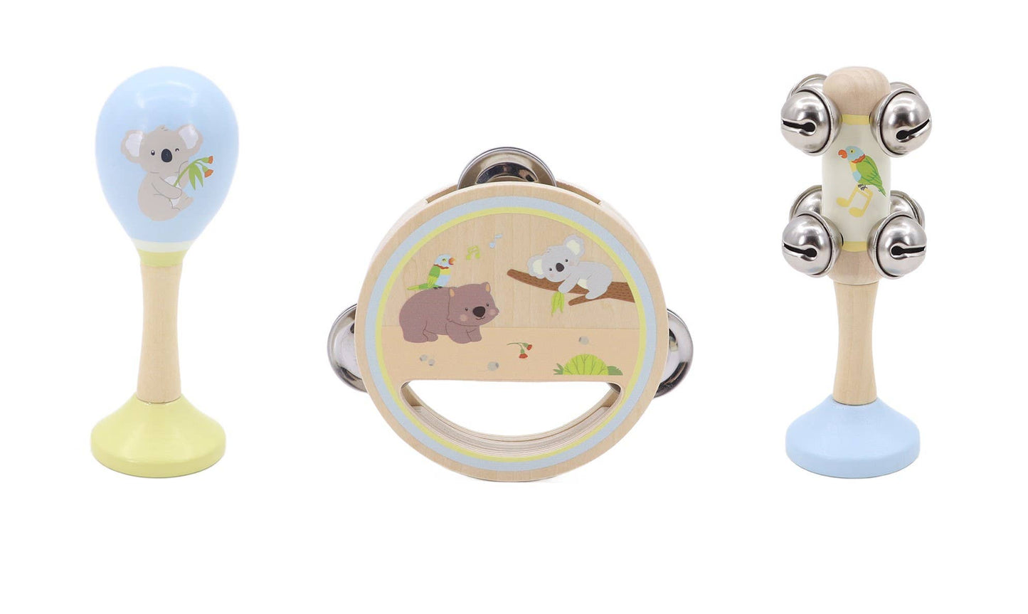 Onya Kids - KoKo's Music Adventure Wooden Music 3pcs Set (Koala, rainbow