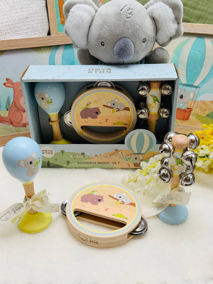 Onya Kids - KoKo's Music Adventure Wooden Music 3pcs Set (Koala, rainbow