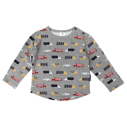 Korango - Cars & Trucks Printed Top - Charcoal