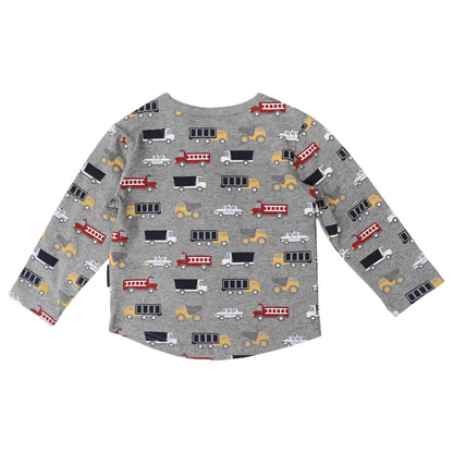 Korango - Cars & Trucks Printed Top - Charcoal