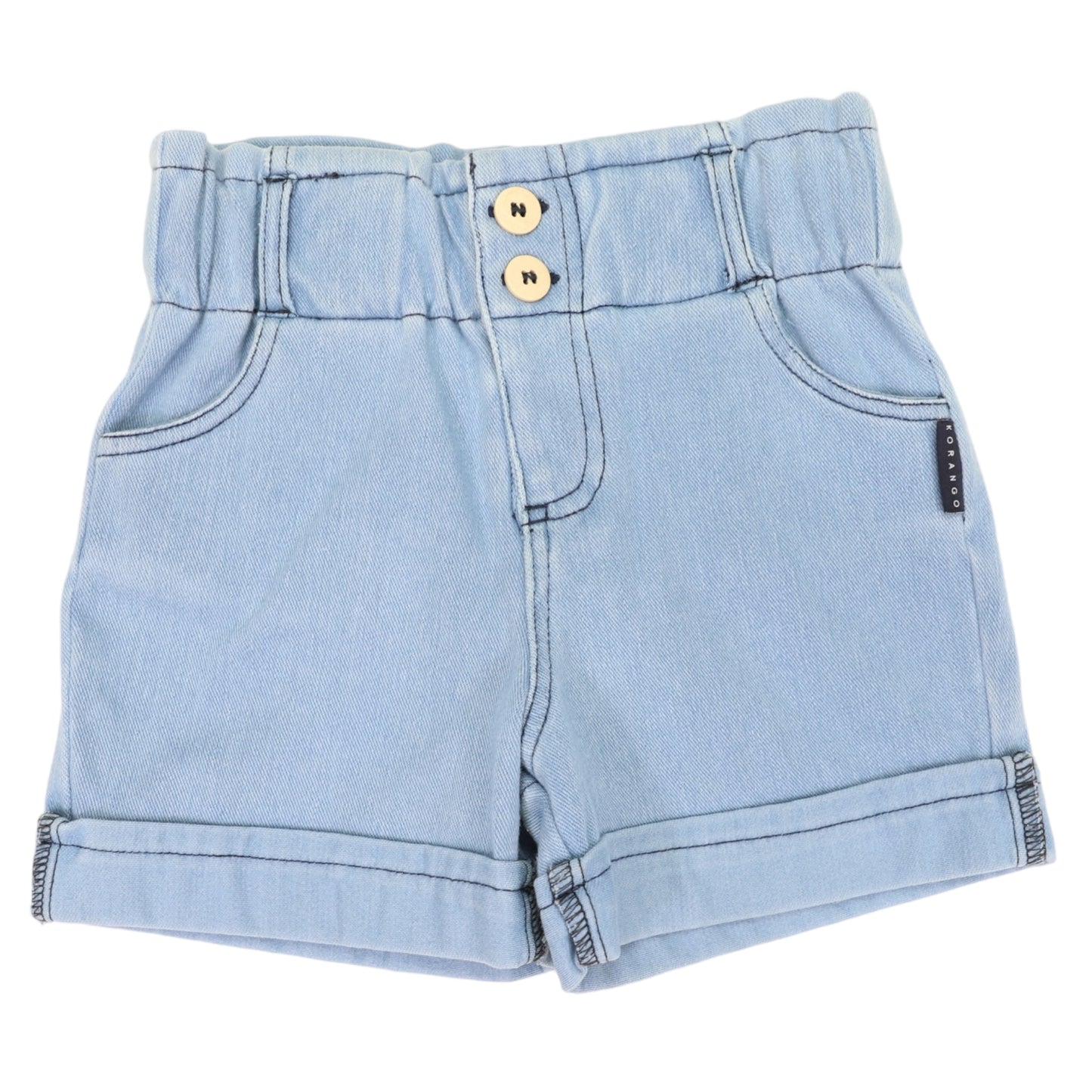 Korango - High Wasted Soft Denim Knit Short - Light Wash