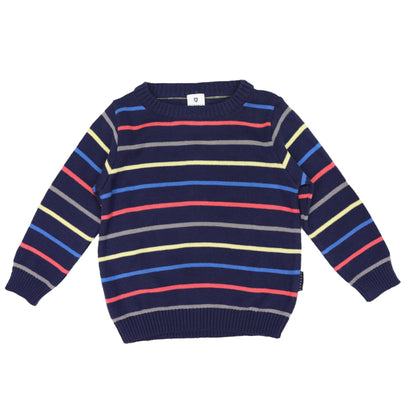 Korango - Stripe Knit Sweater - Navy
