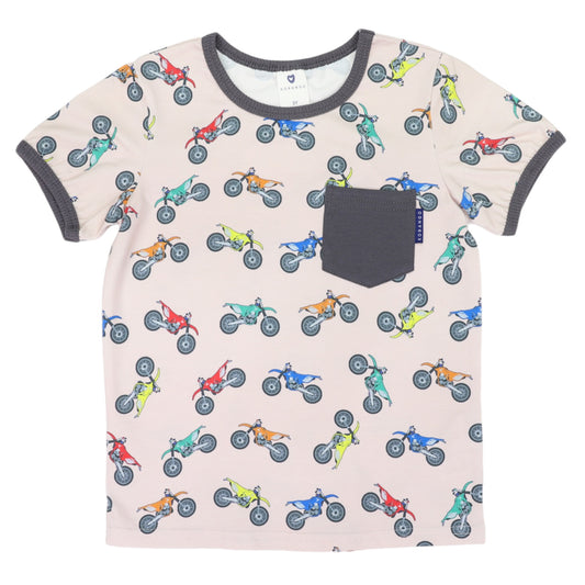 Korango - Motor Bike Print Pocket Tee