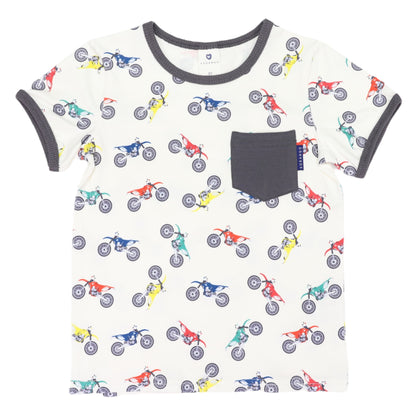 Korango - Motor Bike Print Pocket Tee