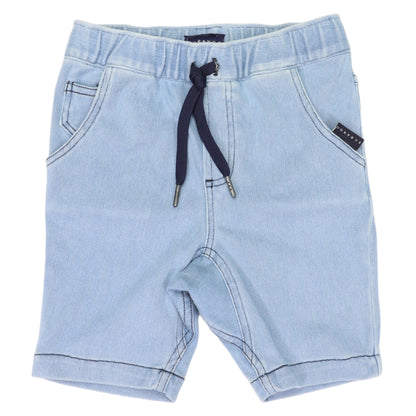 Korango - Elastic Waisted Denim Short Light Wash