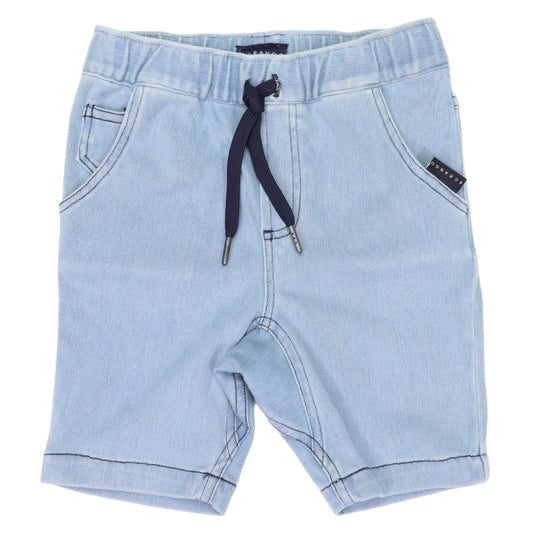 Korango - Elastic Waisted Denim Short Light Wash