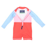 Korango- Contrast Long Sleeve Zip Swim Sunsuit Pink