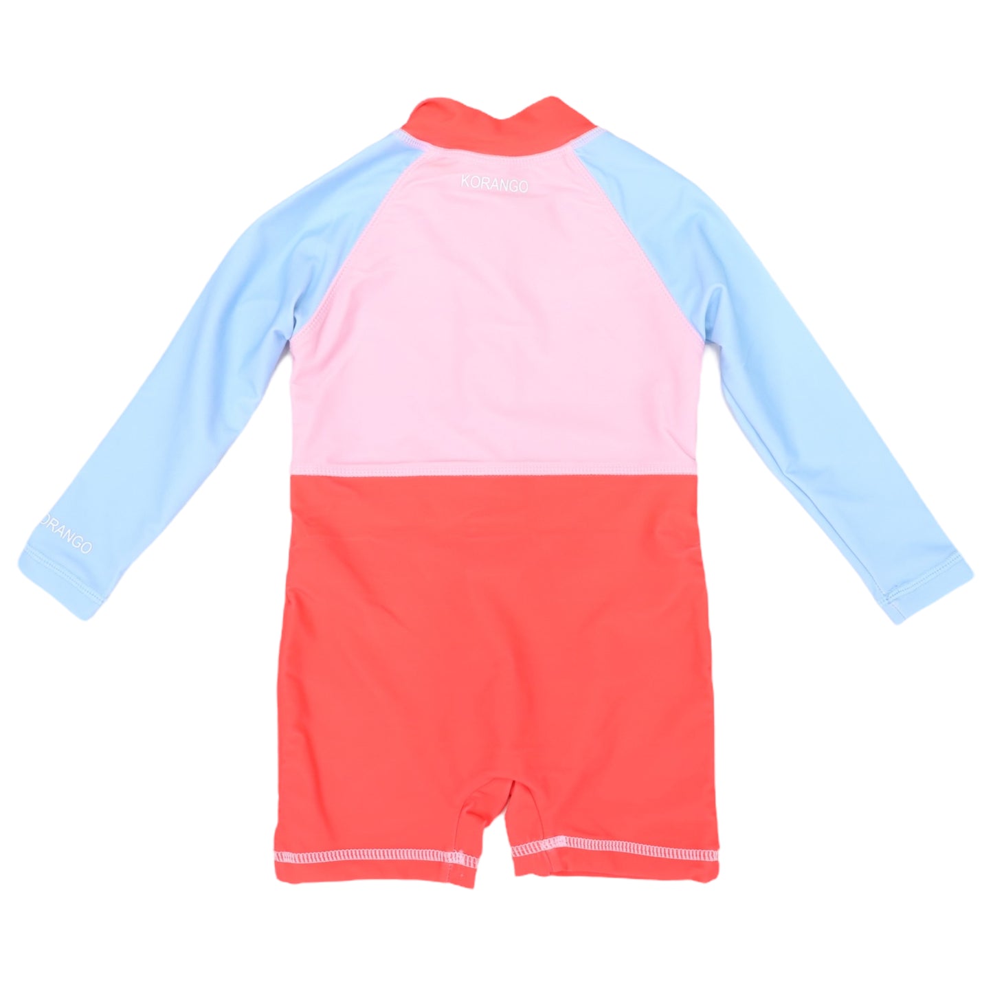 Korango - Contrast Long Sleeve Zip Swim Sunsuit Pink