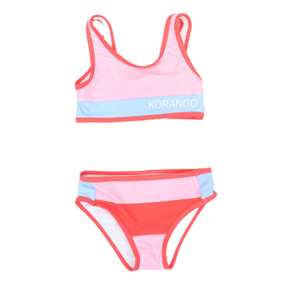 Korango - Pink Contrast Swim Crop Set Pink