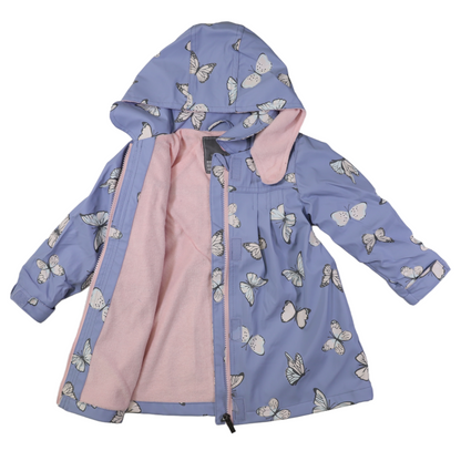 Korango- Butterfly Colour Change Terry Towelling Lined Raincoat Blue Heron Baby