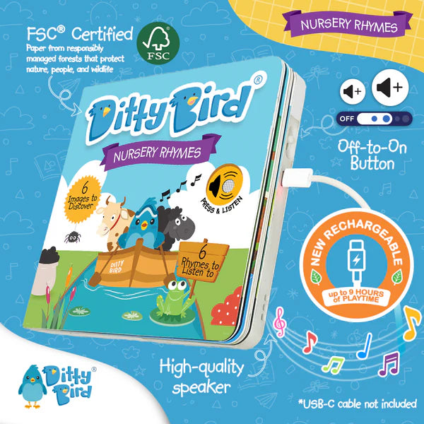 Ditty Bird - Nursery Rhymes - USB C Rechargeable