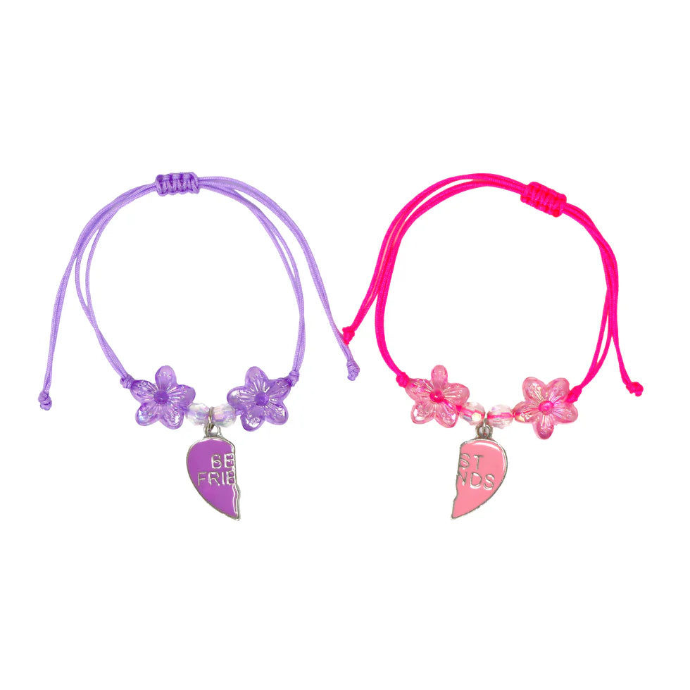 Pink Poppy - BFF Joining Heart Cord Bracelet Set