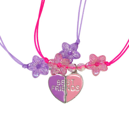 Pink Poppy - BFF Joining Heart Cord Bracelet Set