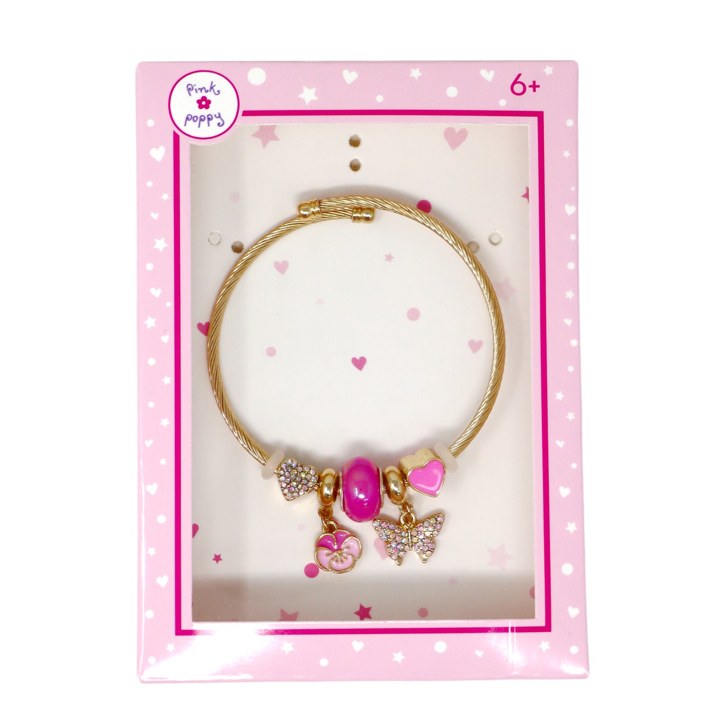 Pink Poppy - Butterfly Charm Bracelet