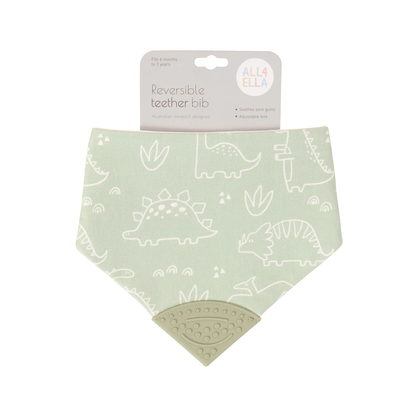 All4Ella - Bandana Bib - 2pk - Assorted With Teether