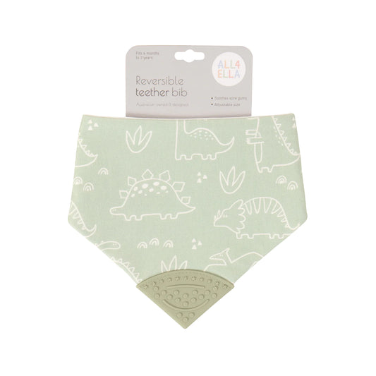 All4Ella - Bandana Bib - 2pk - Assorted With Teether