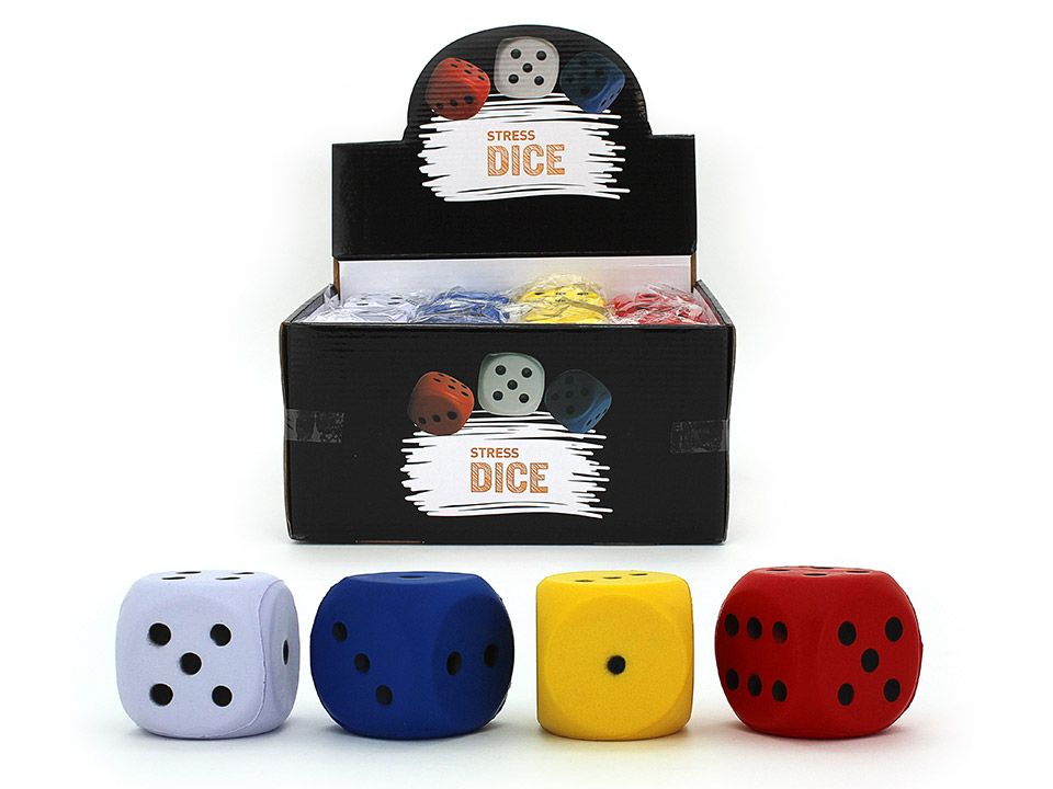 SQUEEZE PU STRESS DICE  – 60mm