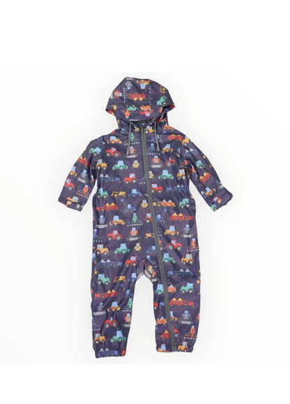 Korango - Farm Machine Print Rainsuit - Navy