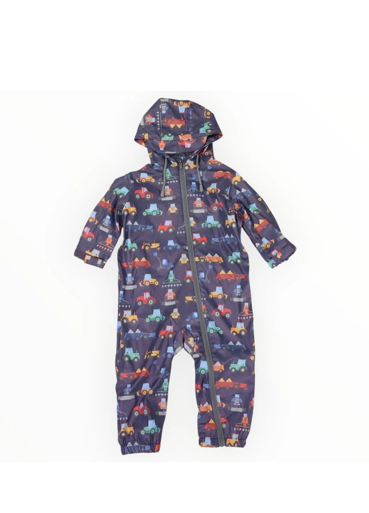 Korango - Farm Machine Print Rainsuit - Navy