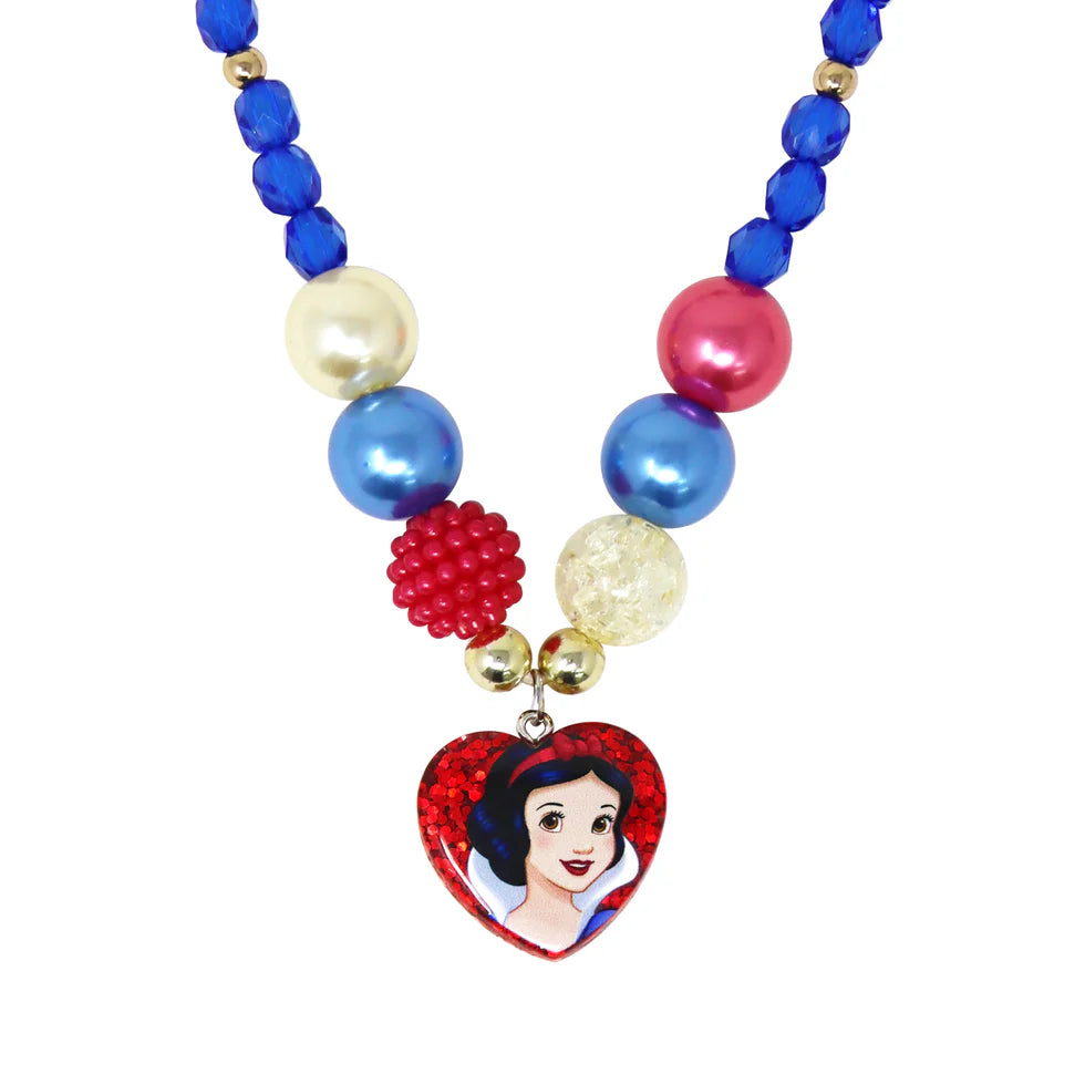 Pink Poppy - Disney Princess Snow White Pendant Stretch Beaded Necklace & Bracelet