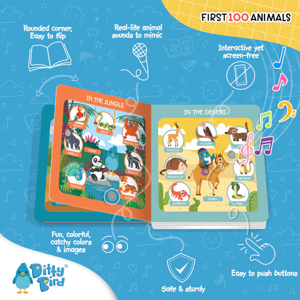 Ditty Bird - First 100 Animals - USB C Rechargeable