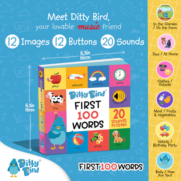 Ditty Bird - First 100 Words - USB C Rechargeable