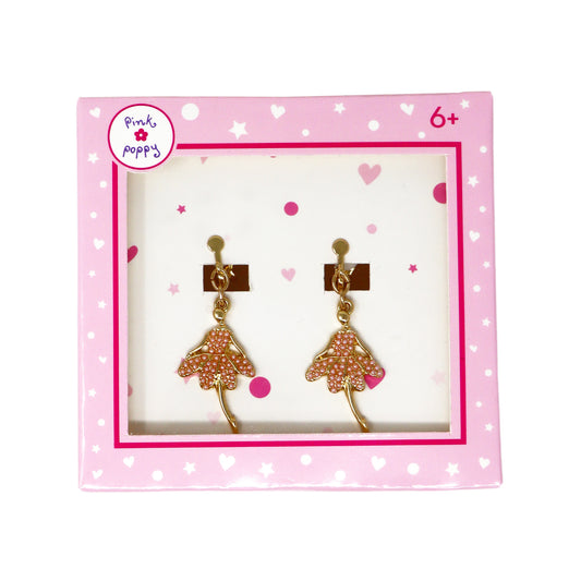 Pink Poppy - Ballerina Clip-on Earrings