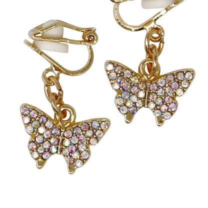 Pink Poppy - Butterfly Clip-on Earrings