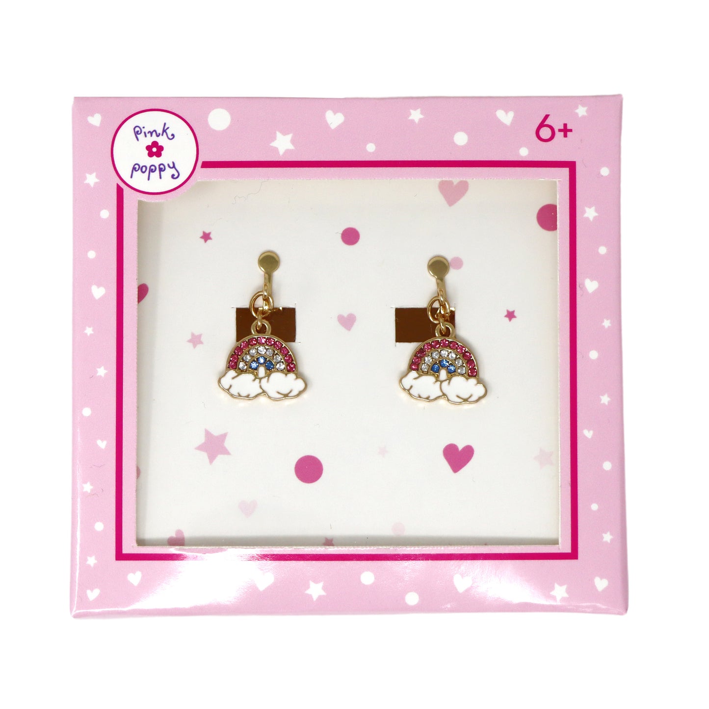 Pink Poppy - Rainbow Clip-on Earrings
