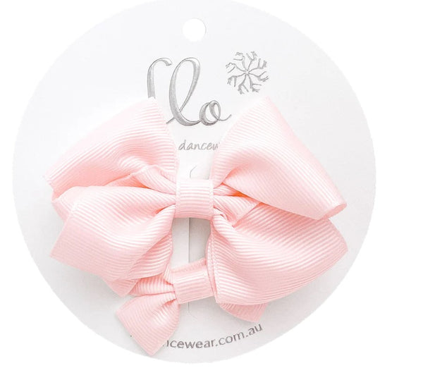 Flo- Small & Medium Clip Bow Set Pink