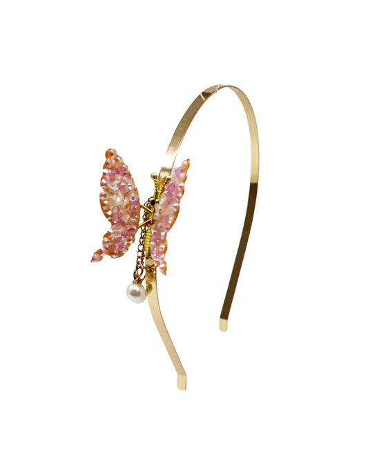 Pink Poppy - Shimmer Butterfly Headband