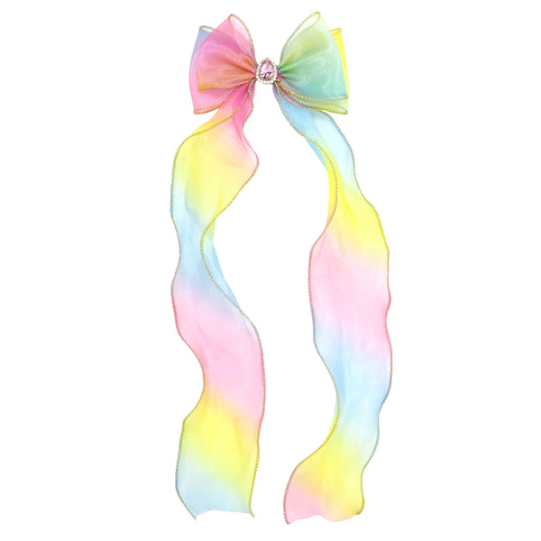 Pink Poppy Rainbow Butterfly Bow Hair Clip